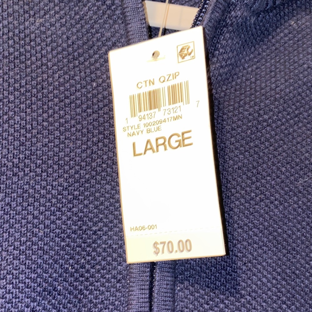 Club Room Men's Navy Zip-Up Sweater - Picture 4 of 4